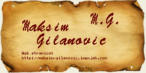 Maksim Gilanović vizit kartica